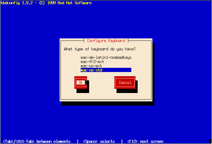 Keyboard Config Screen
